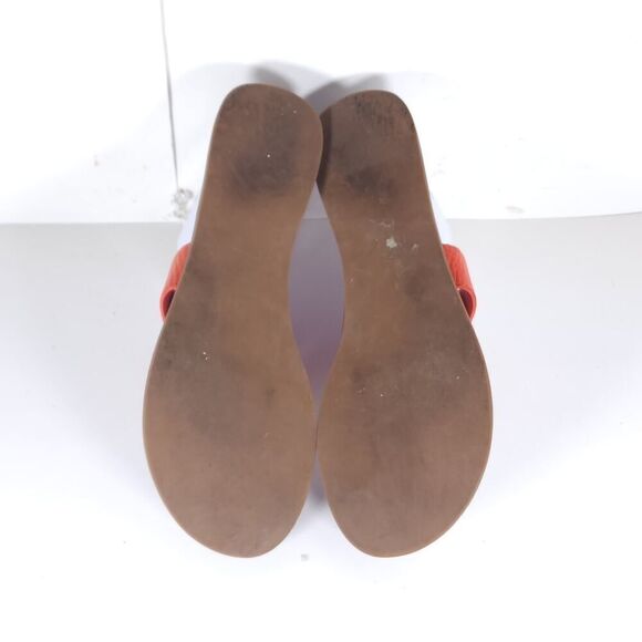 Tory Burch Women's Moore US 7M Corral Leather Slip On Flat Thong Sandals Shoes - Picture 12 of 16